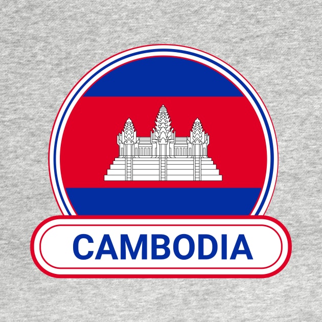 Cambodia Country Badge - Cambodia Flag by Yesteeyear